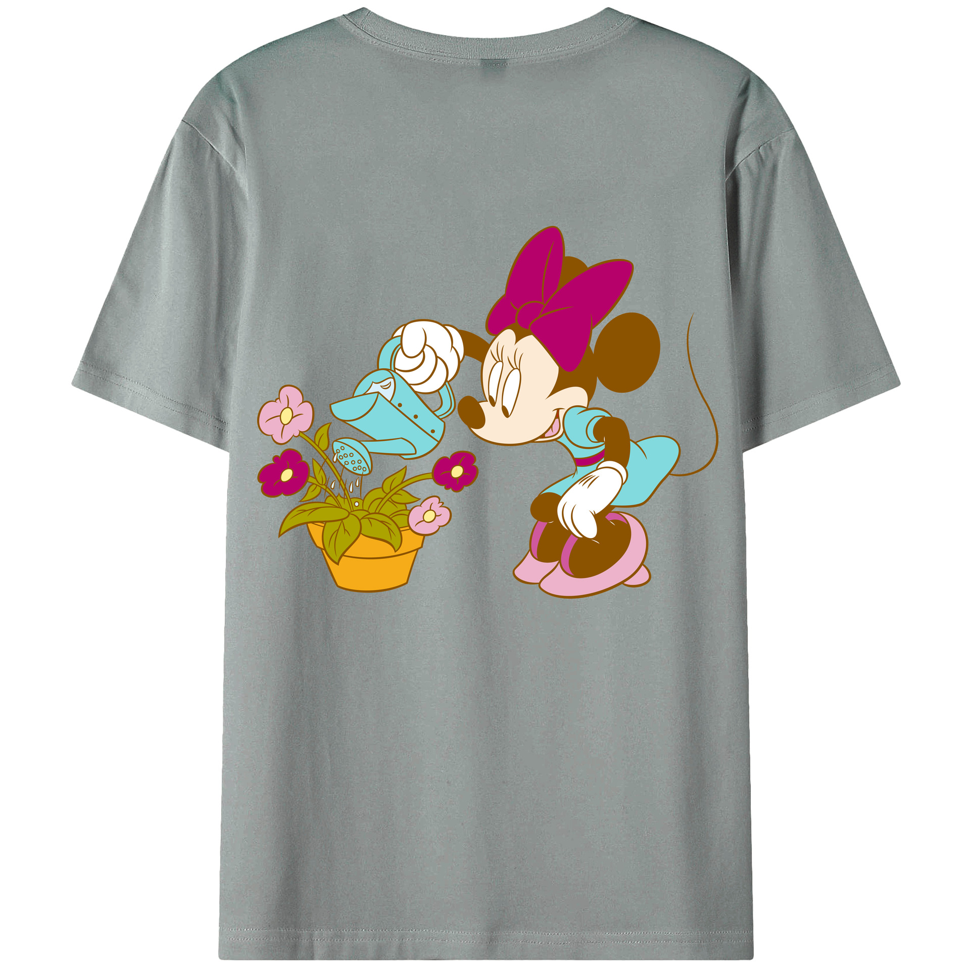 ミッキーマウス Mickey Mouse 綿100％ メンズ半袖Tシャツ（バックプリント） 通気性